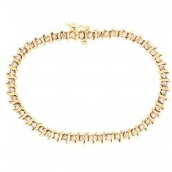 Pre Owned 14ct Diamond Tennis Bracelet ZX552